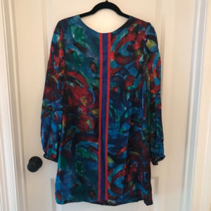 Silk dress with gorgeous bright print
